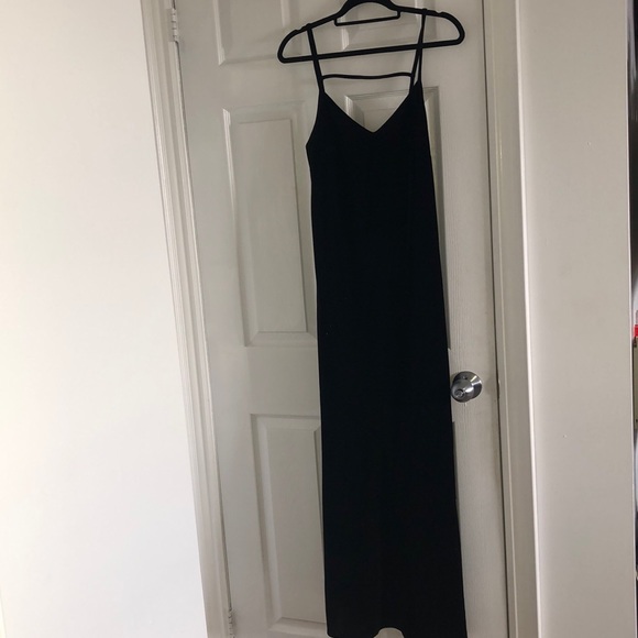 Black maxi velvet fitted dress - Picture 1 of 3